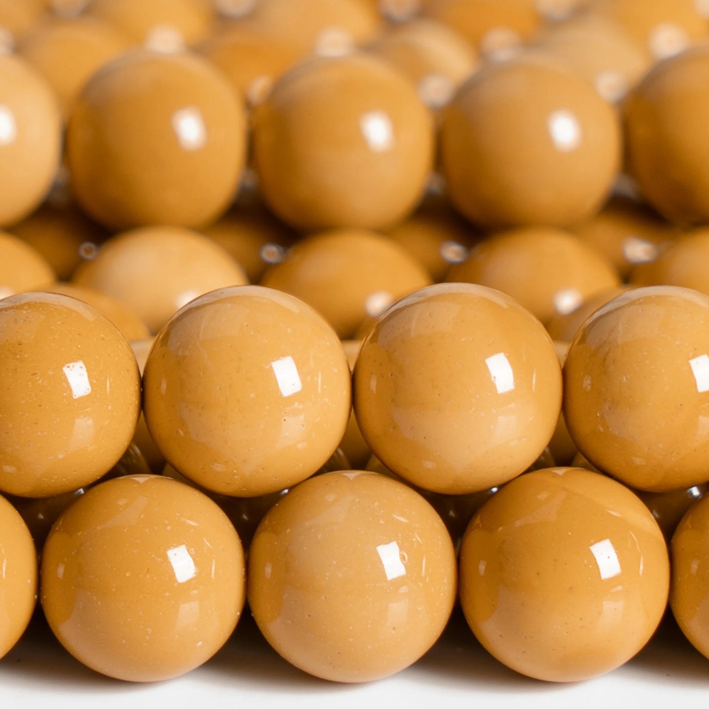 HQ Natural Yellow Mookaite Bead Strand