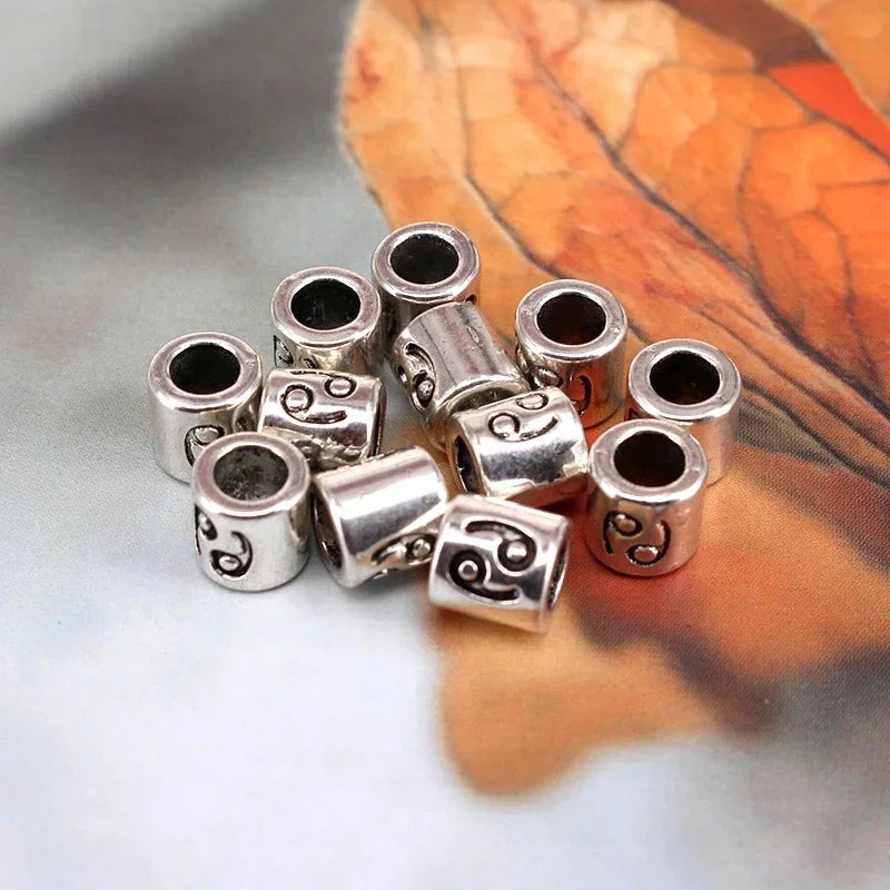 12pcs Steel Zodiac Spacer Beads 7.5x7.5mm