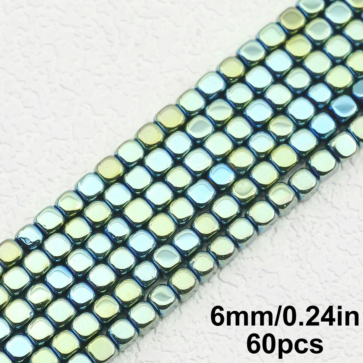 Green Hematite Cube Beads (2/3/4/6mm)
