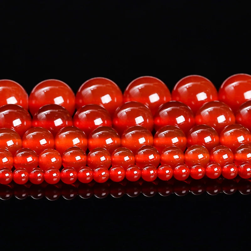 HQ Natural Red Agate Bead Strand