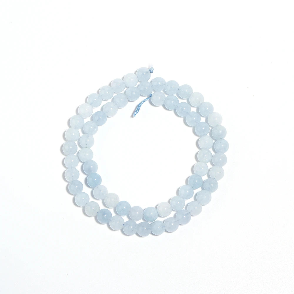 Natural Aquamarine Stone Bead Strand