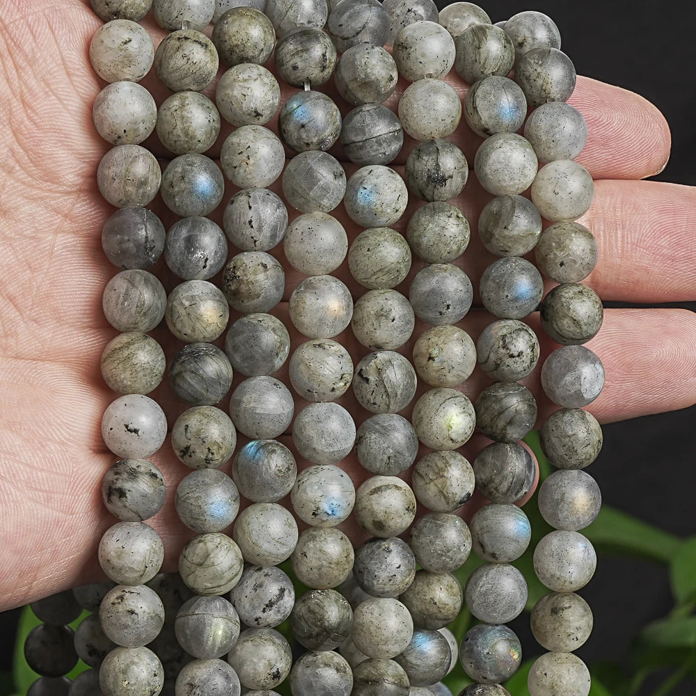 HQ Matte Polish Natural Labradorite Bead Strand (8mm)