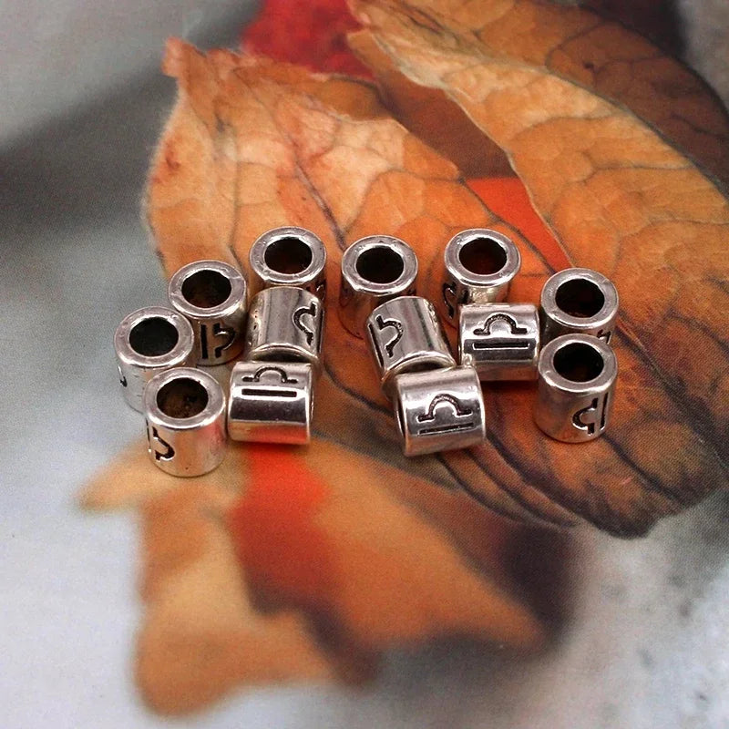 12pcs Steel Zodiac Spacer Beads 7.5x7.5mm