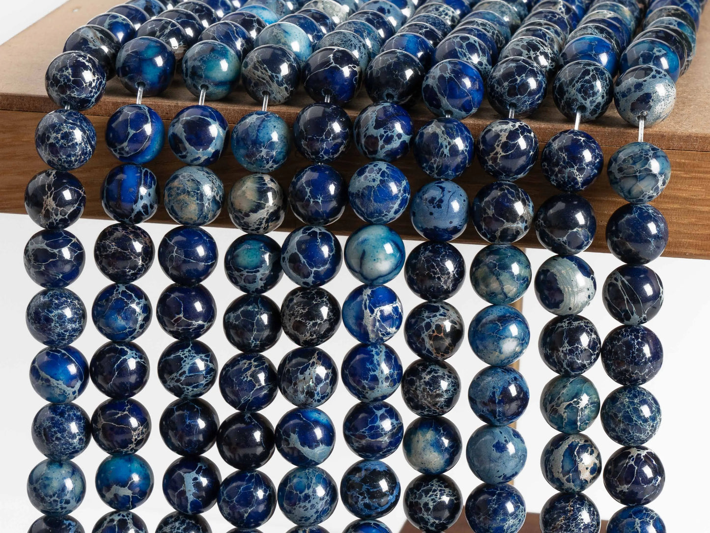 HQ Stormy Ocean Blue Sea Sediment Imperial Jasper (4/6/8/10/12mm)