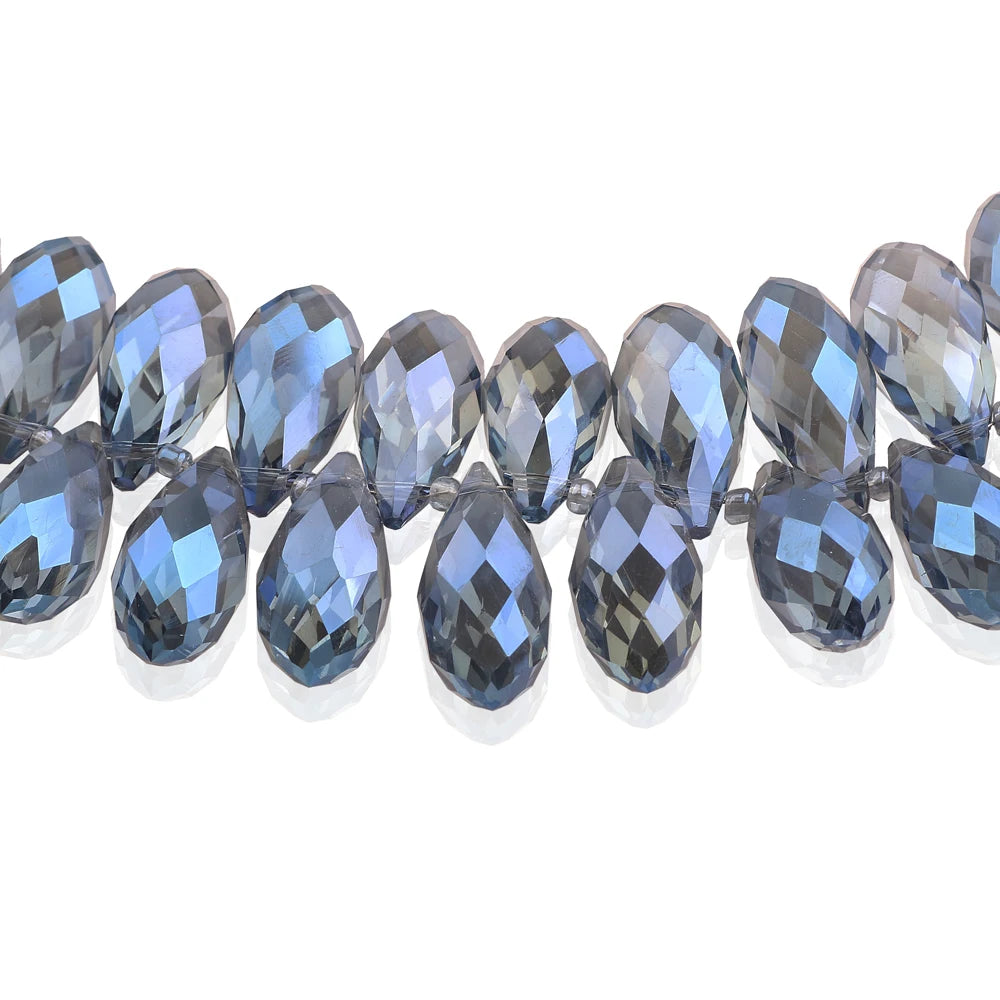 Clear AB Teardrop Glass Bead Strand