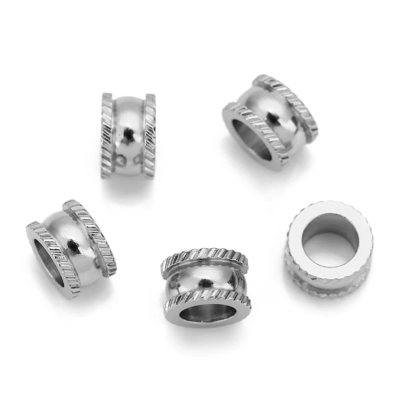 20pcs 8mm Stainless Steel Spacer Beads