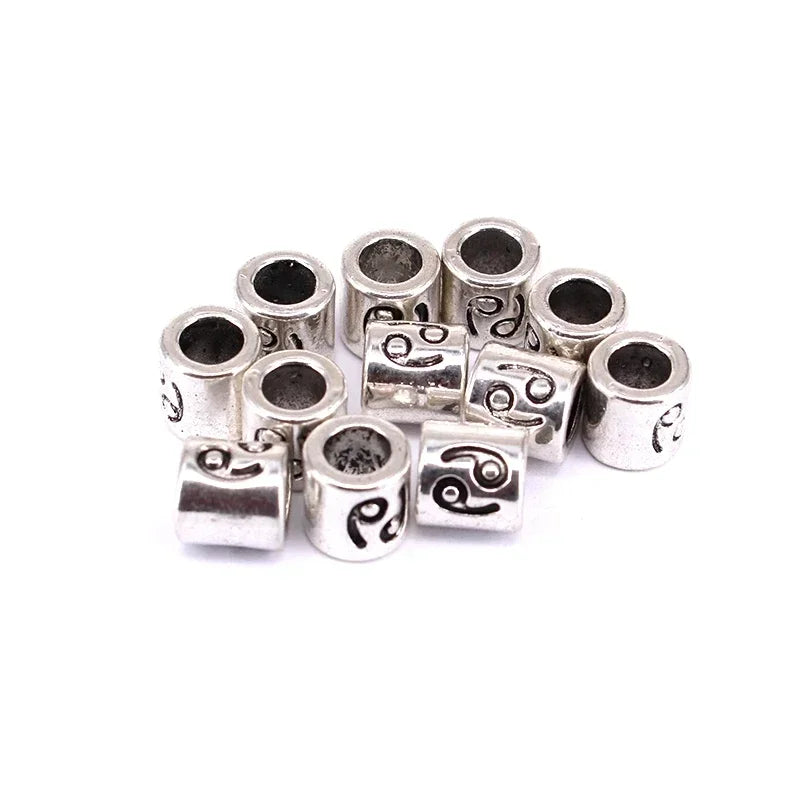 12pcs Steel Zodiac Spacer Beads 7.5x7.5mm