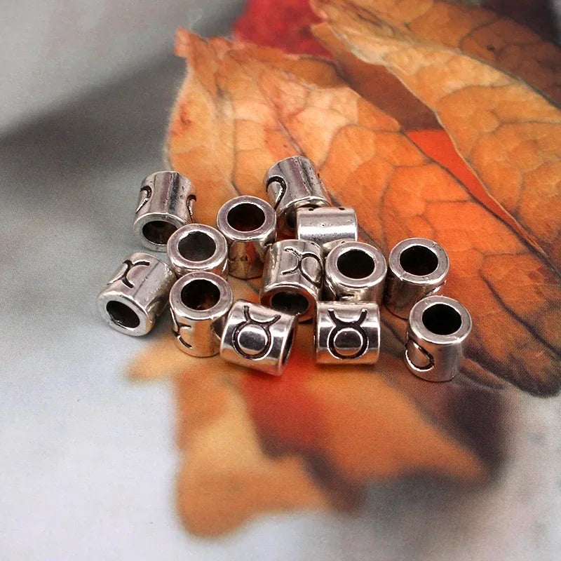 12pcs Steel Zodiac Spacer Beads 7.5x7.5mm