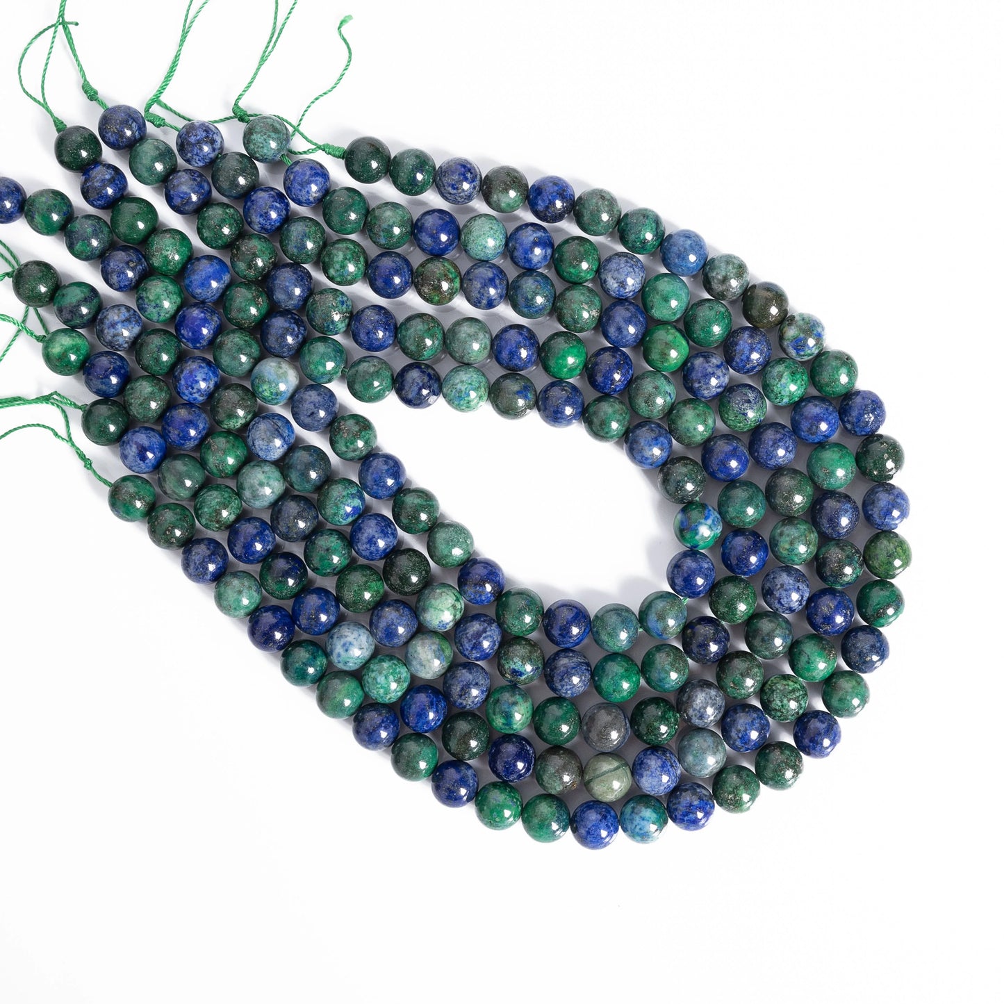 HQ Natural Malachite and Azurite Bead Strand