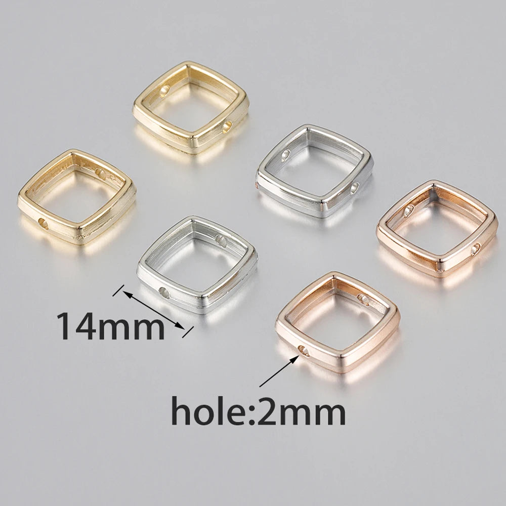 50Pcs Acrylic Square Frame Spacer Beads 14mm