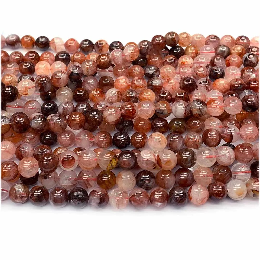 Natural Red Himalayan Crystal Round Bead Stran