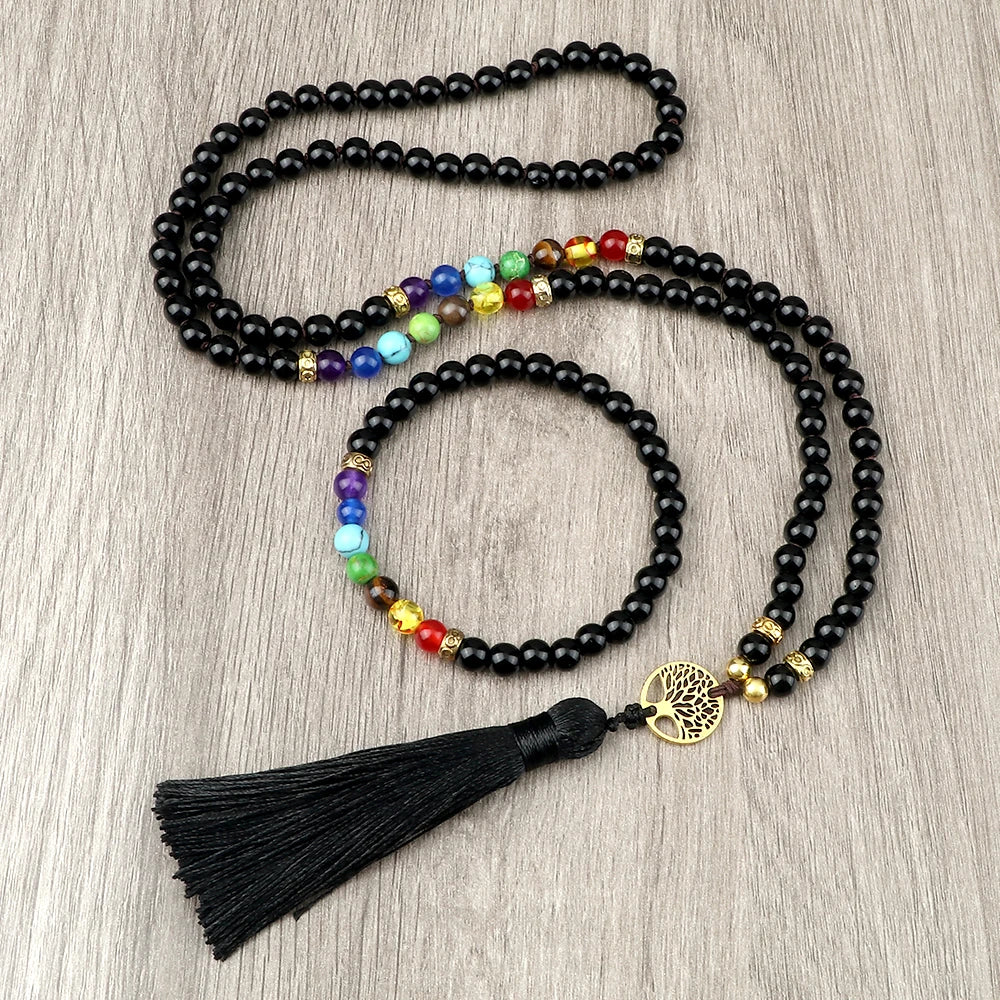 108 Japamala Beads 7 Chakra Necklace