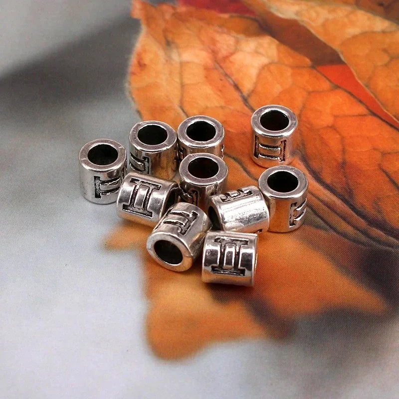 12pcs Steel Zodiac Spacer Beads 7.5x7.5mm