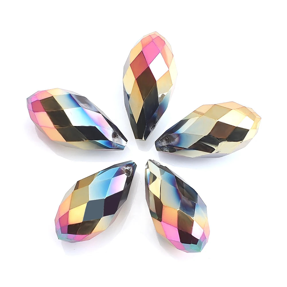 Clear AB Teardrop Glass Bead Strand