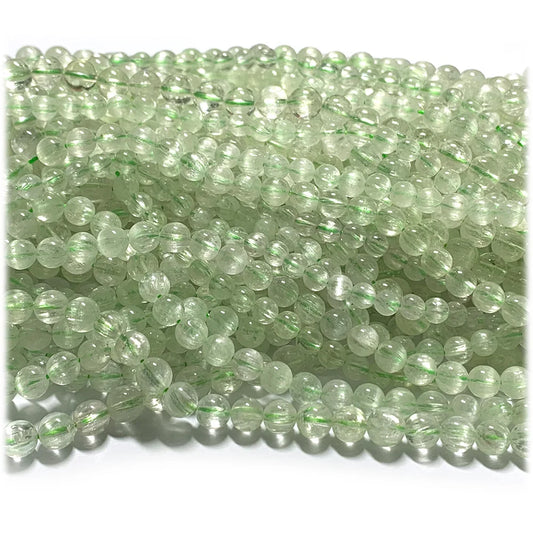 AAA Natural Green Kunzite Round Bead Strand