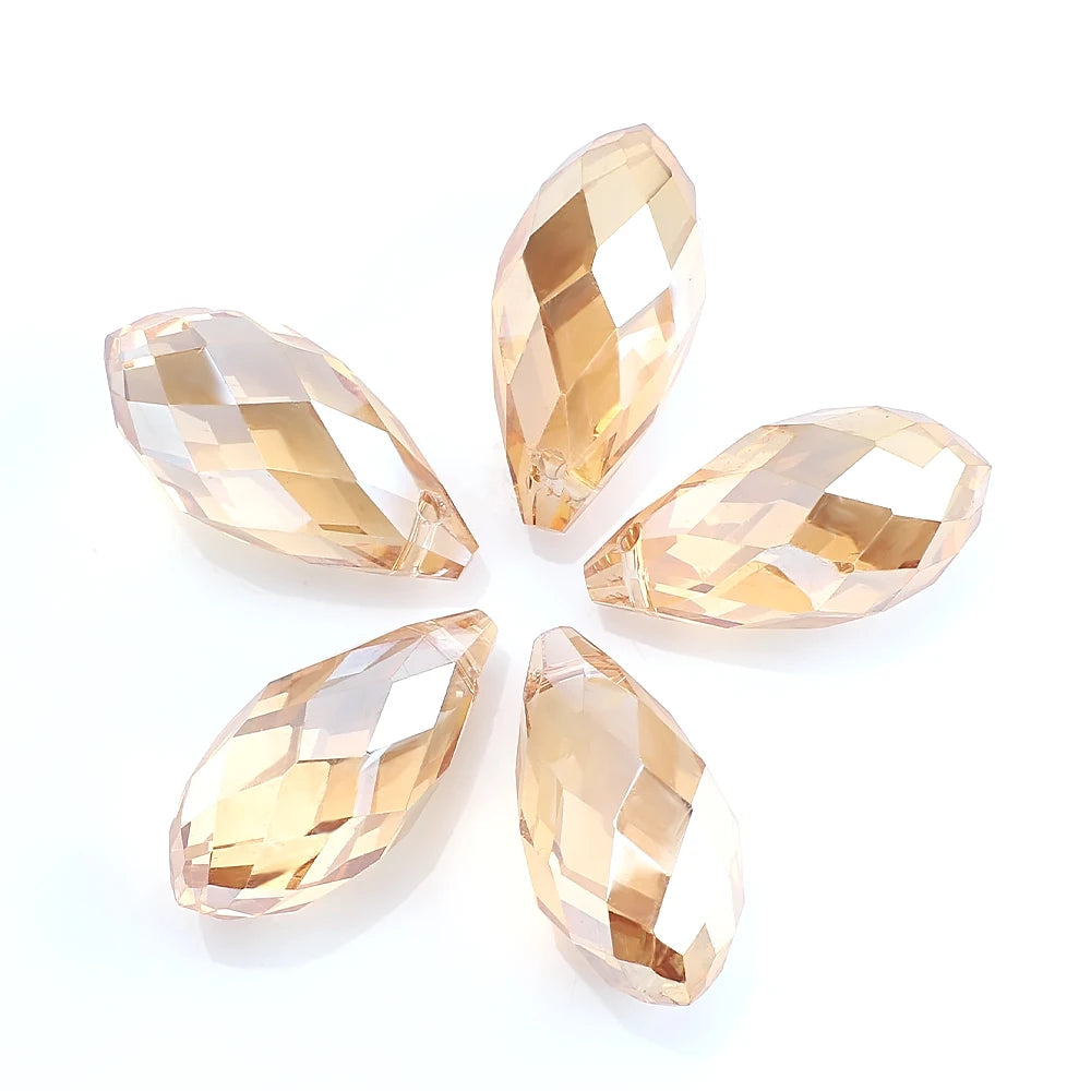 Clear AB Teardrop Glass Bead Strand