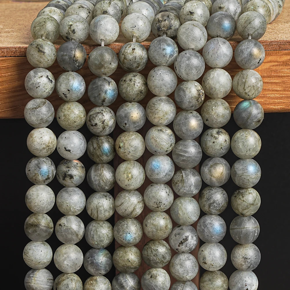 HQ Matte Polish Natural Labradorite Bead Strand (8mm)