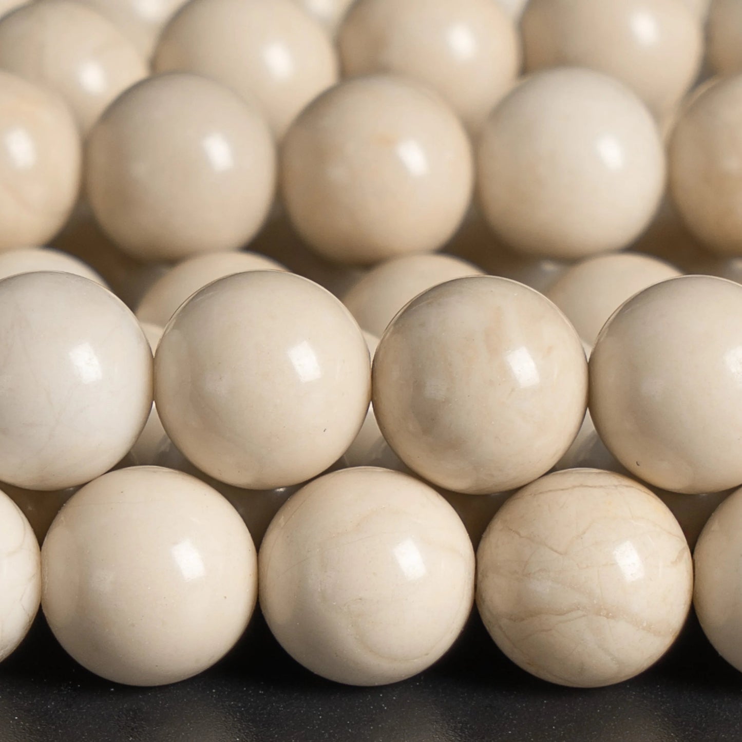 HQ Natural Fossil Jasper Bead Strand