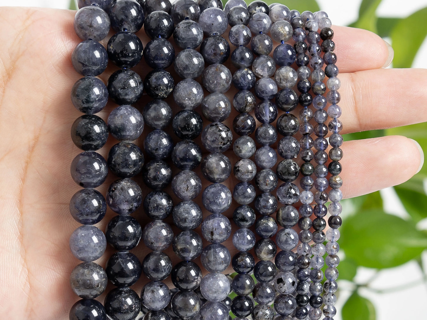 HQ Natural Blue Lolite Bead Strand (6mm)
