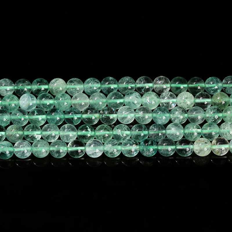 Natural Green Fluorite Stone Bead Strand