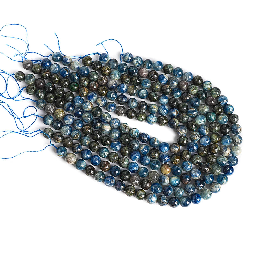 HQ Natural Deep Green Blue Kyanite Bead Strand (5-12mm)
