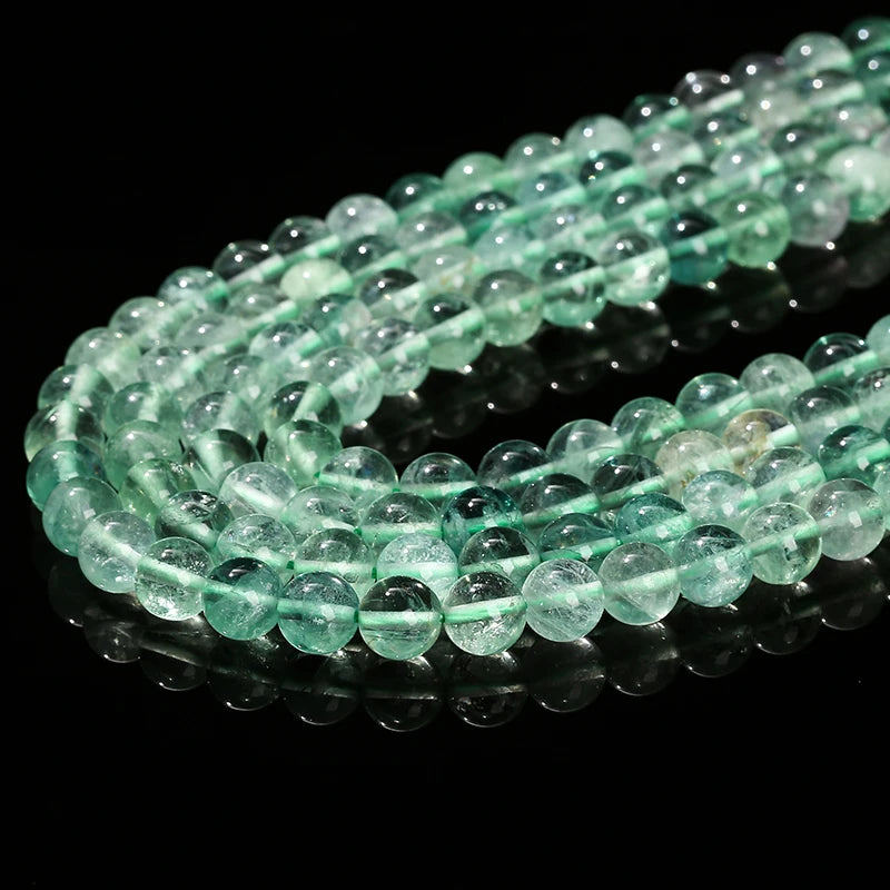 Natural Green Fluorite Stone Bead Strand