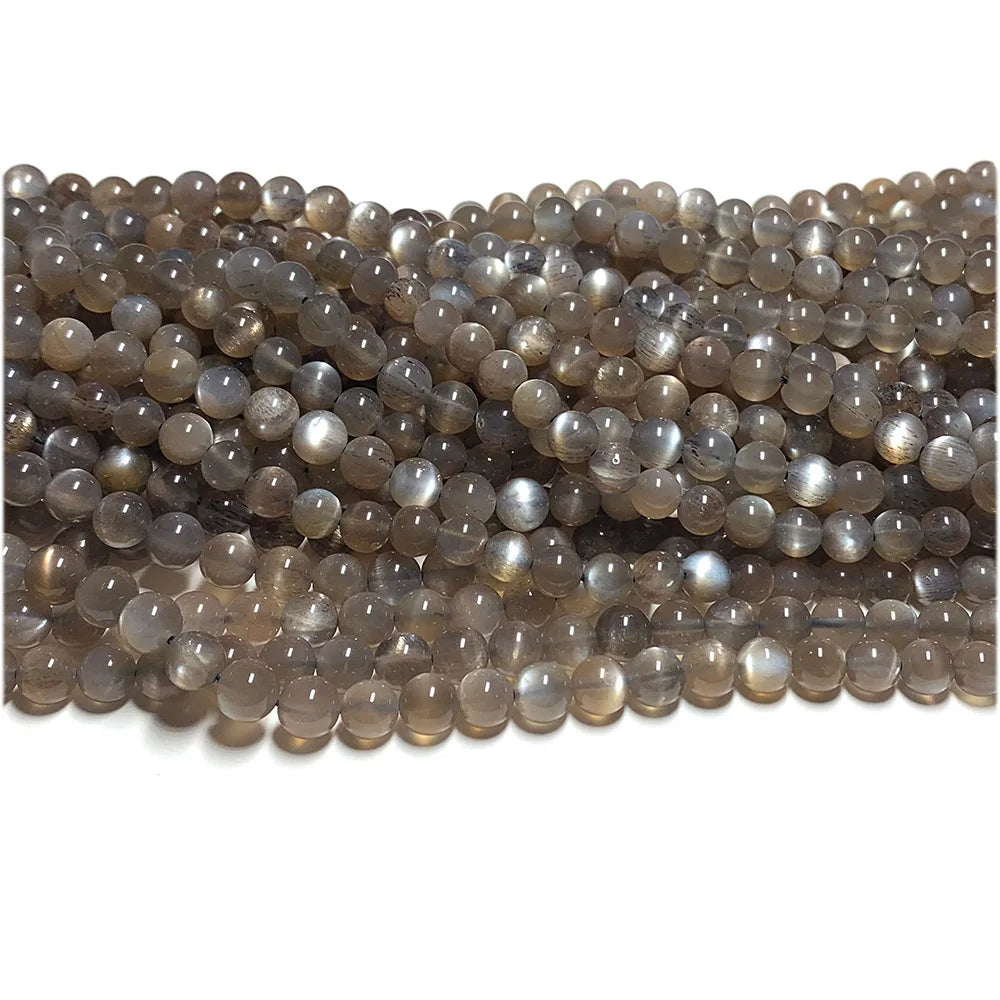 Natural Black/Gold Sunstone Round Bead Strand