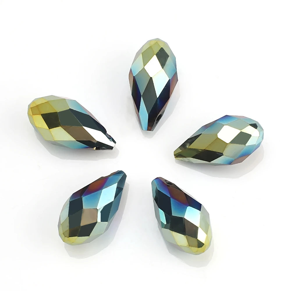 Clear AB Teardrop Glass Bead Strand
