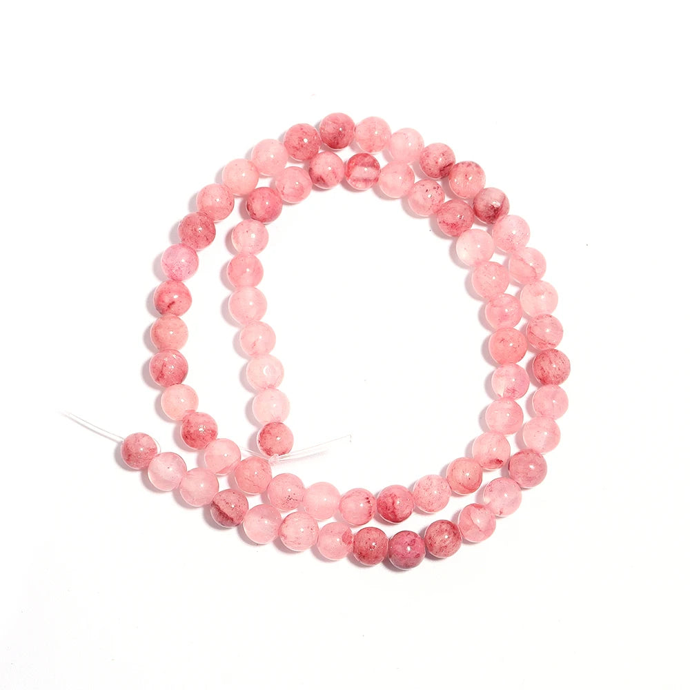 Natural Pink Persian Jade Bead Strand