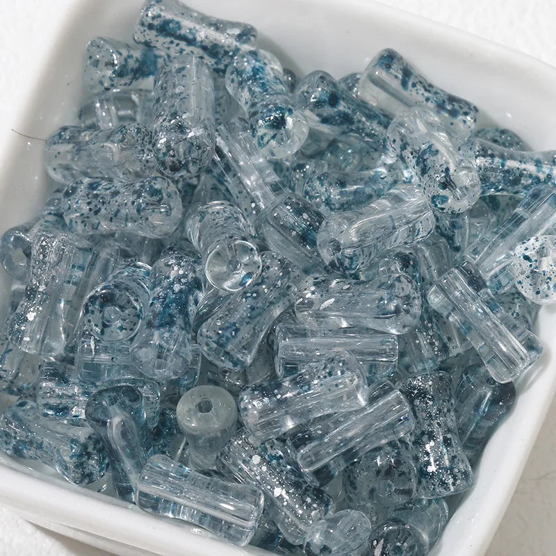 30PCS Glass Bamboo Joint Beads