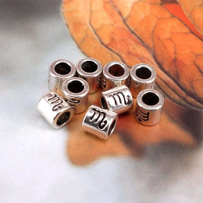 12pcs Steel Zodiac Spacer Beads 7.5x7.5mm