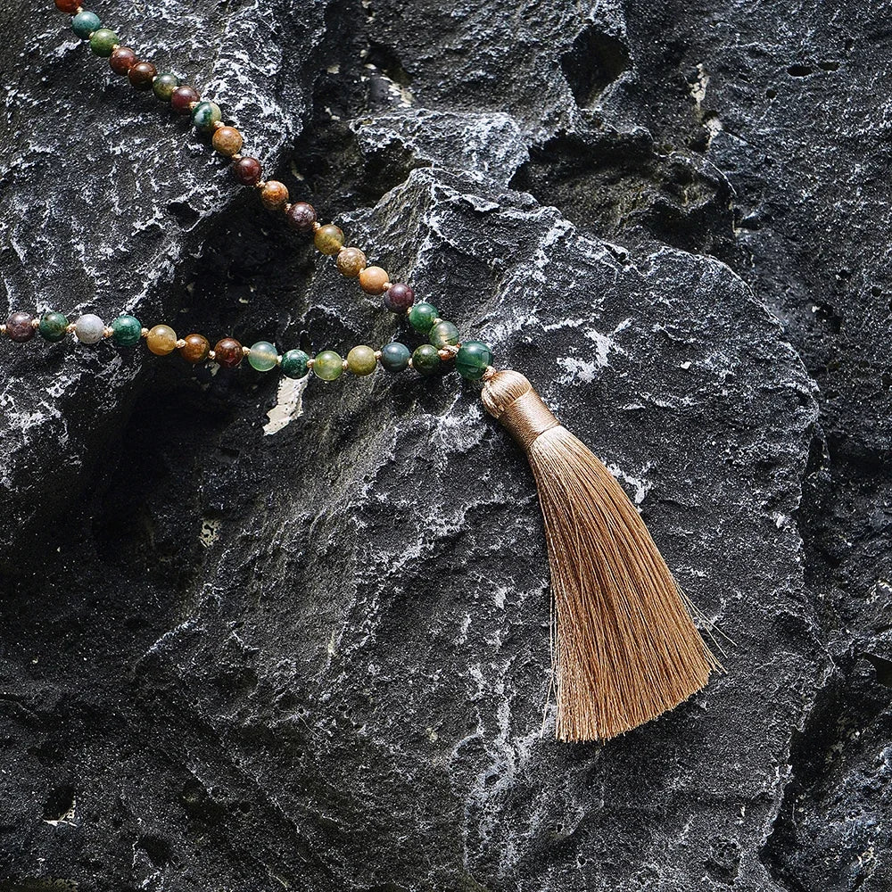 Indian Onyx 108 Bead Mala Necklace