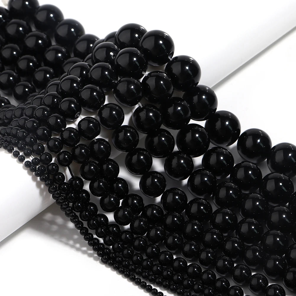 Natural HQ Black Onyx Bead Strand
