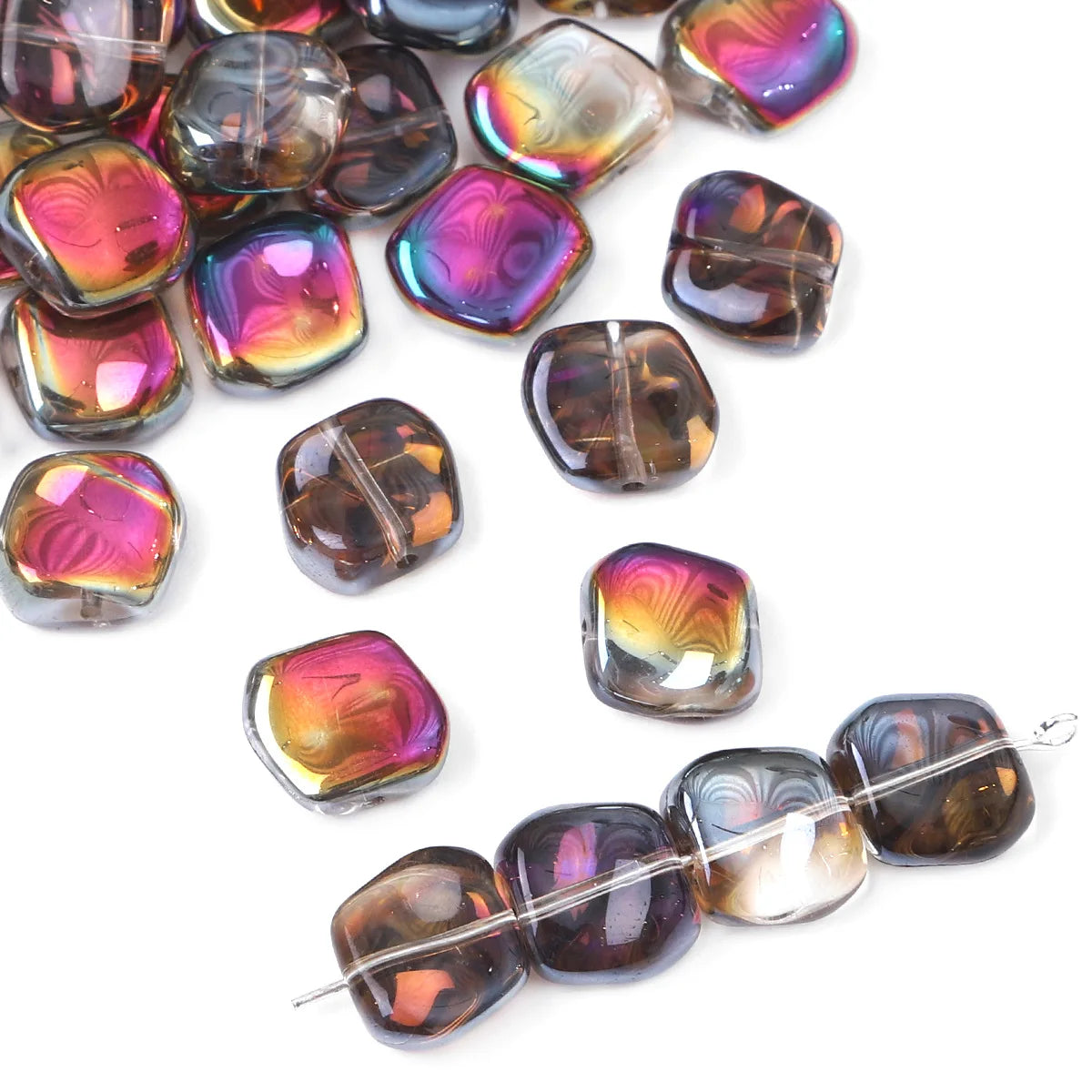 Irregular Rhombic AB Glass Beads (20Pcs/lot 11MM)