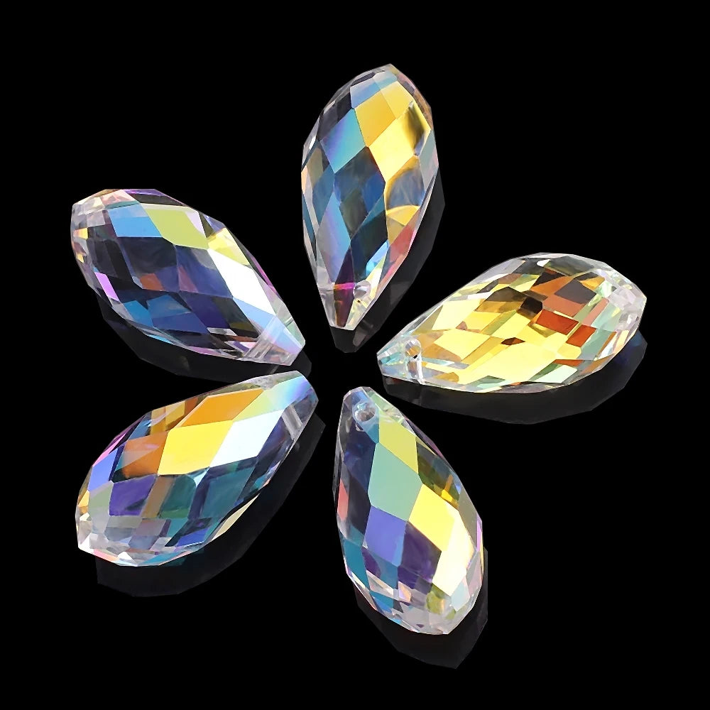 Clear AB Teardrop Glass Bead Strand