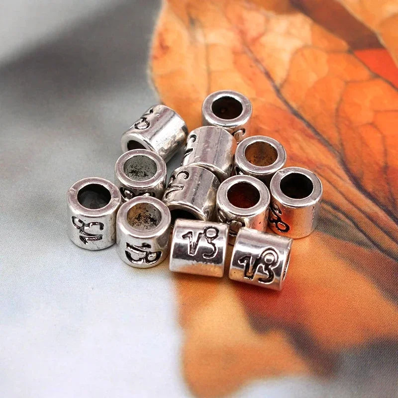 12pcs Steel Zodiac Spacer Beads 7.5x7.5mm