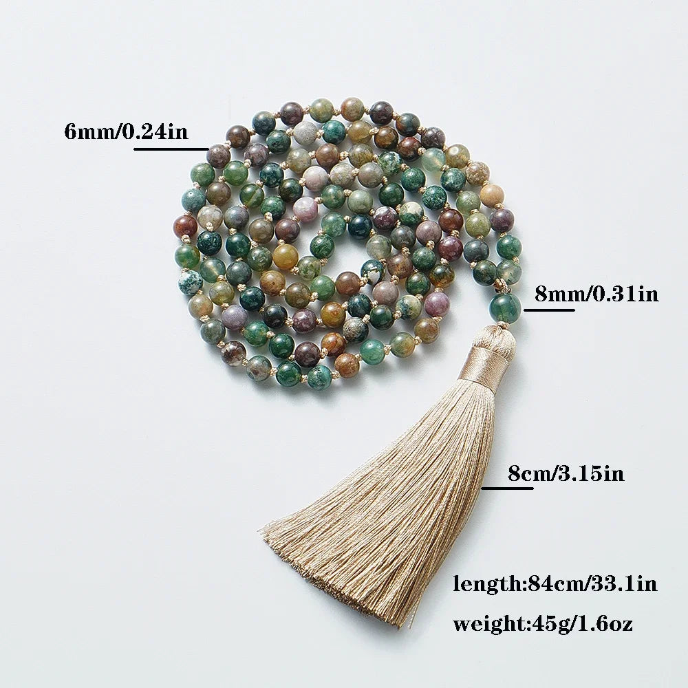 Indian Onyx 108 Bead Mala Necklace