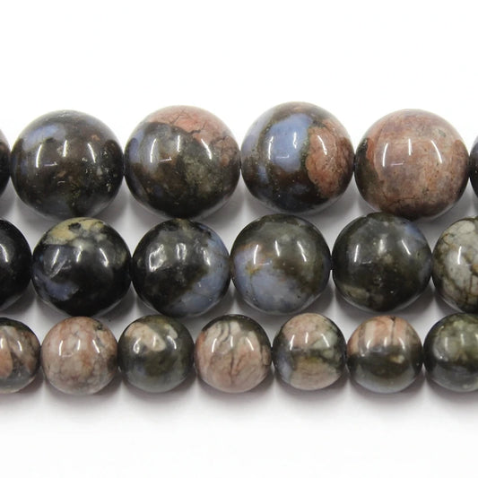 Natural Blue Llanite Que Sera Bead Strand (4/6/8/10mm)