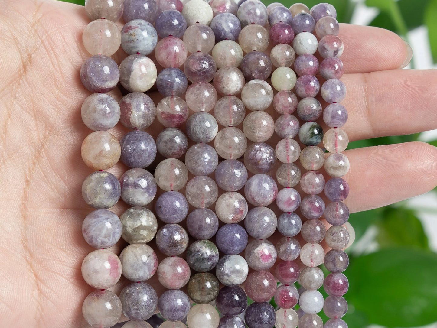 HQ Natural Plum Tourmaline Bead Strand