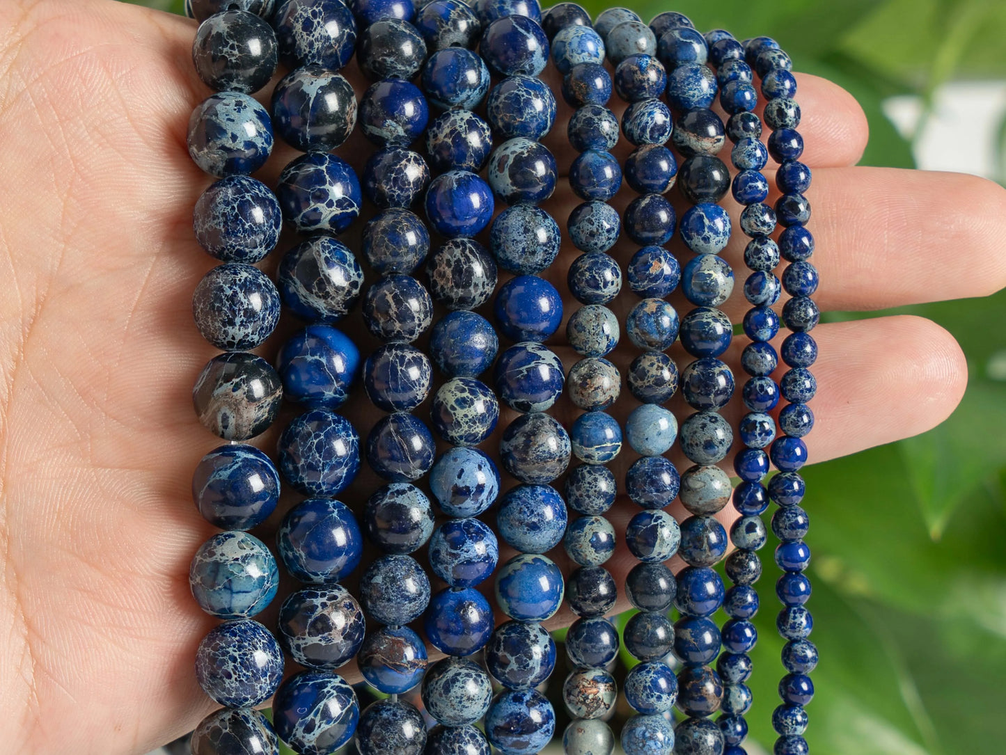 HQ Stormy Ocean Blue Sea Sediment Imperial Jasper (4/6/8/10/12mm)