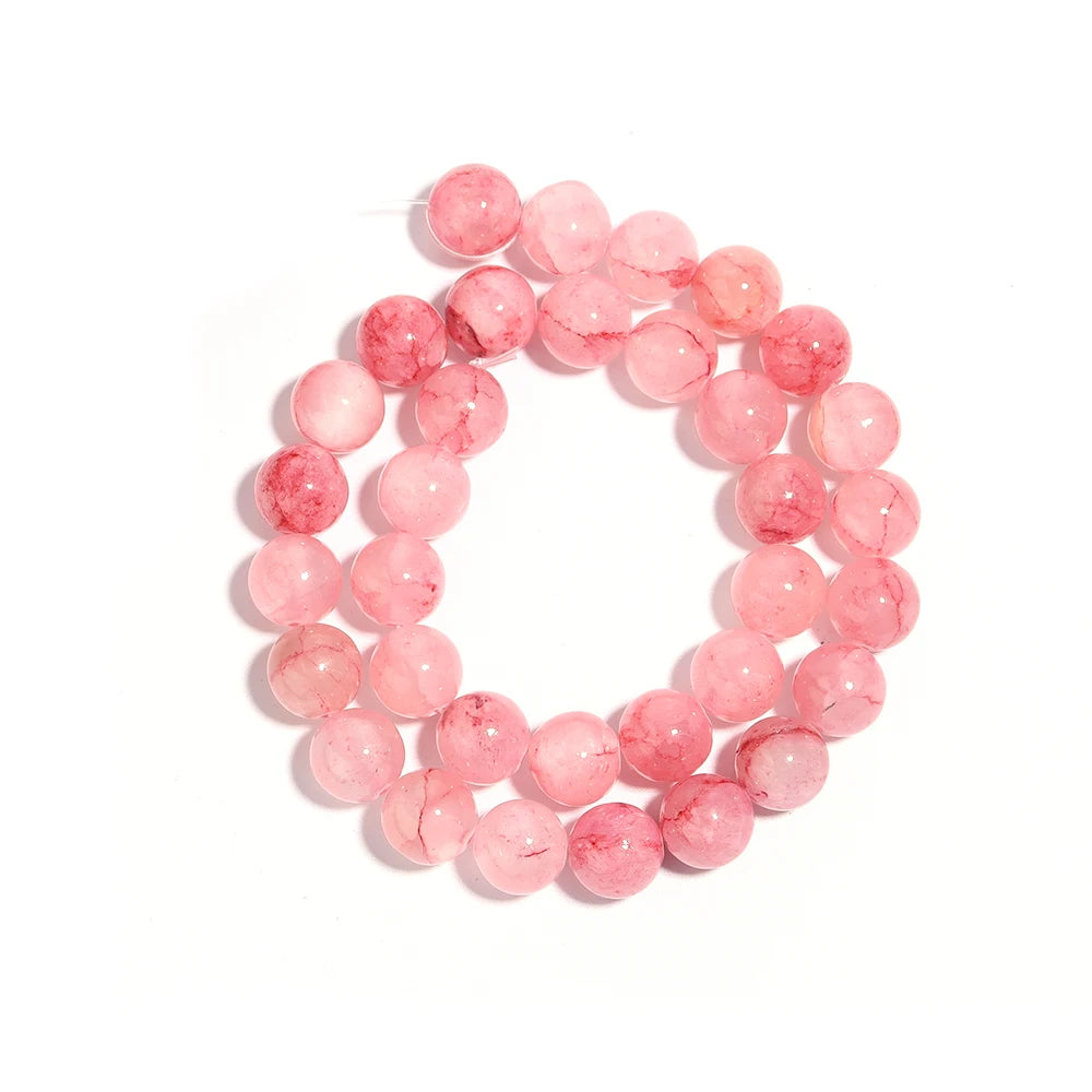 Natural Pink Persian Jade Bead Strand