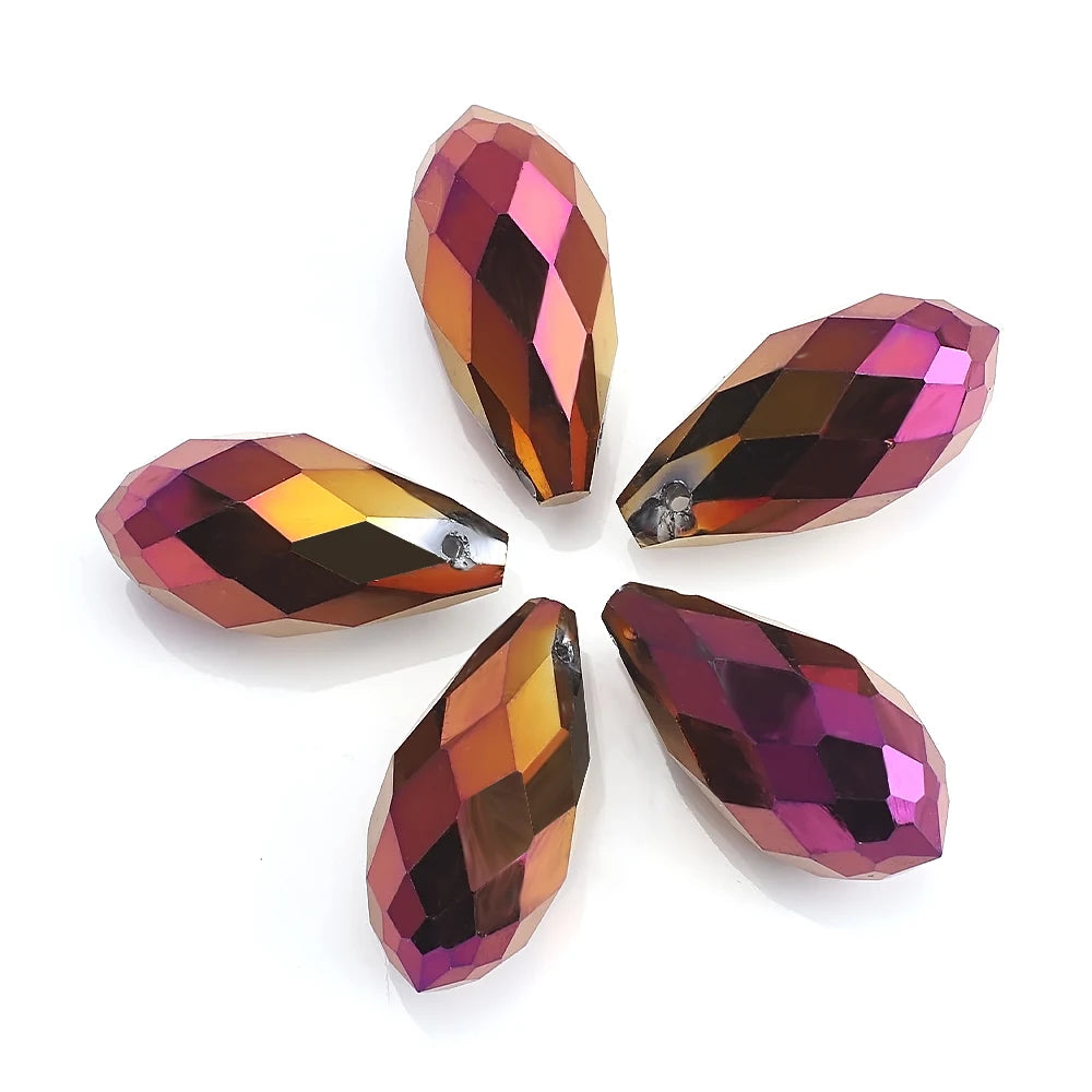 Clear AB Teardrop Glass Bead Strand