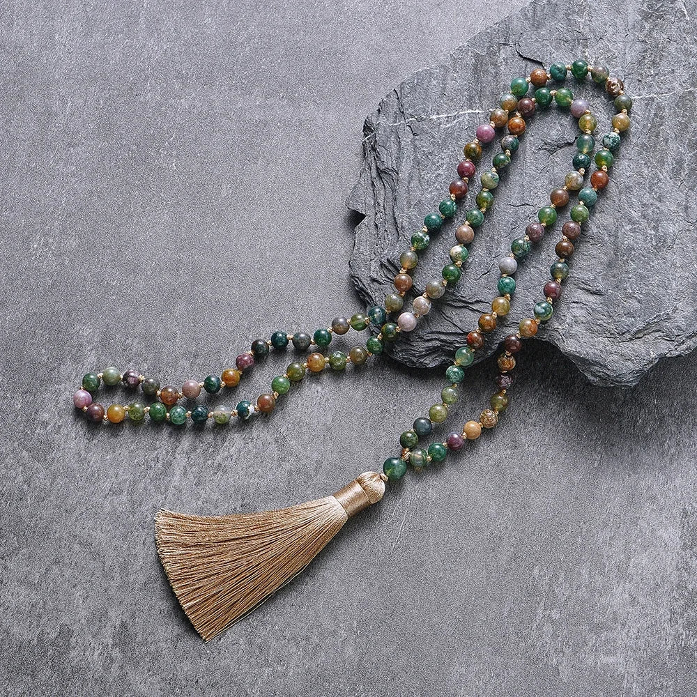 Indian Onyx 108 Bead Mala Necklace