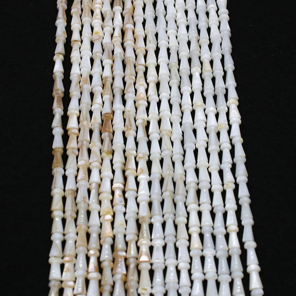 Natural Freshwater Shell Mushroom Shaped Beads 4x8mm