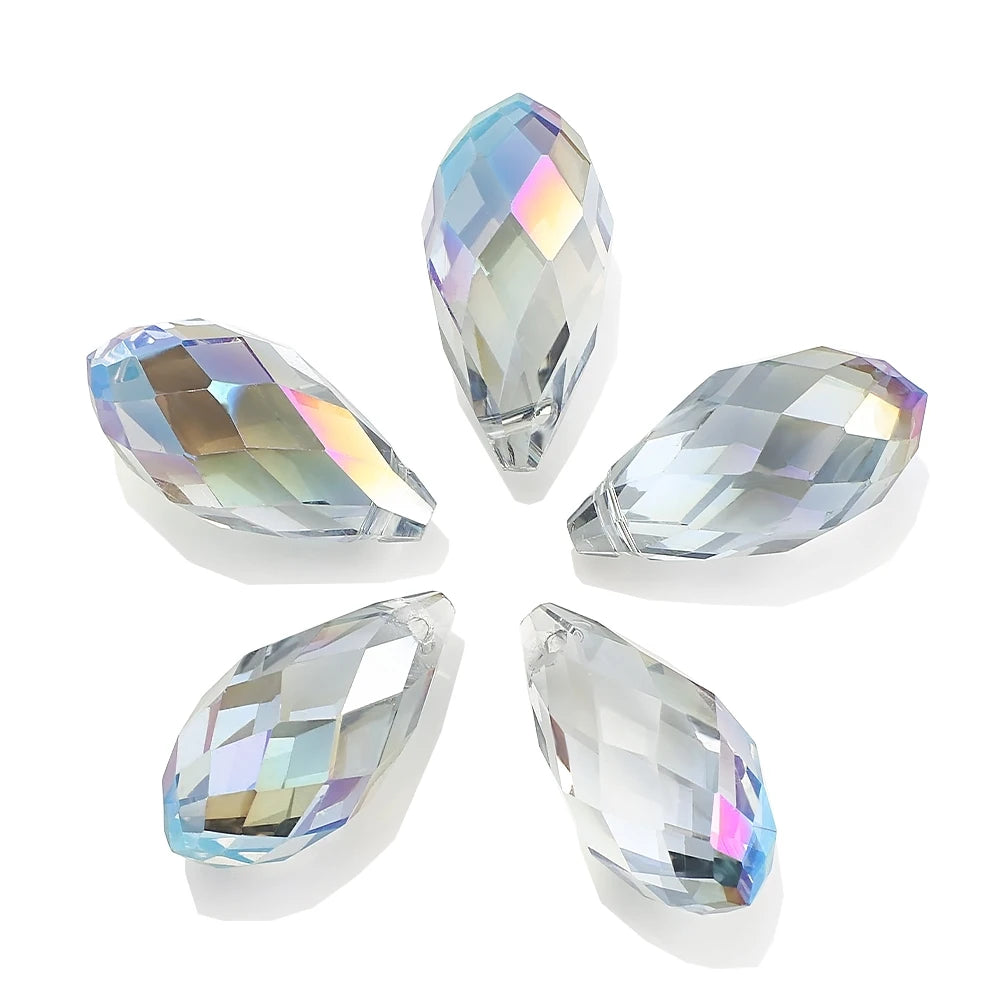 Clear AB Teardrop Glass Bead Strand