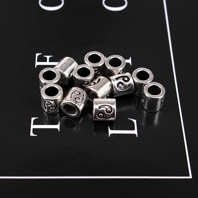 12pcs Steel Zodiac Spacer Beads 7.5x7.5mm