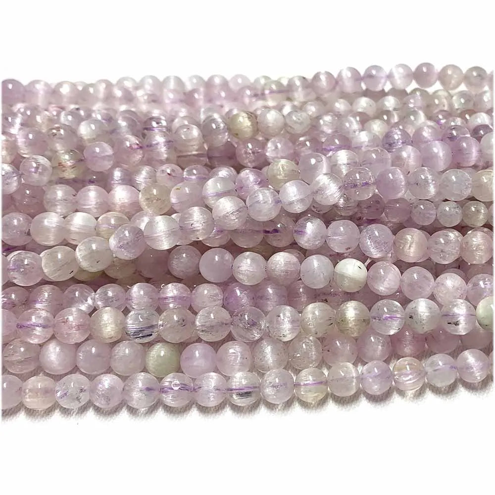 AAA Natural Kunzite Round Bead Strand
