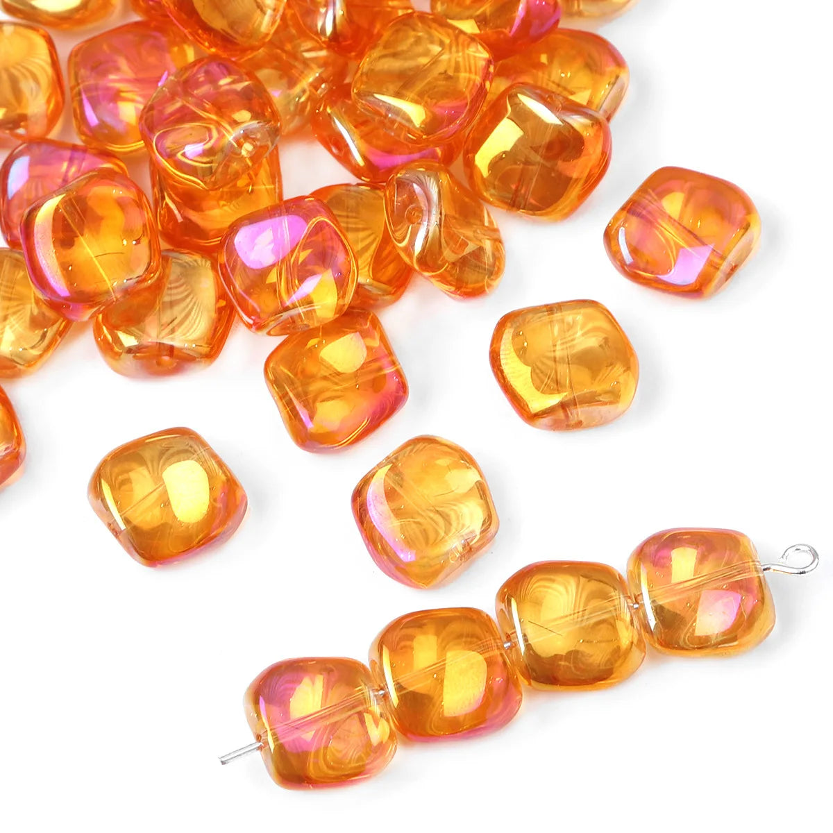 Irregular Rhombic AB Glass Beads (20Pcs/lot 11MM)