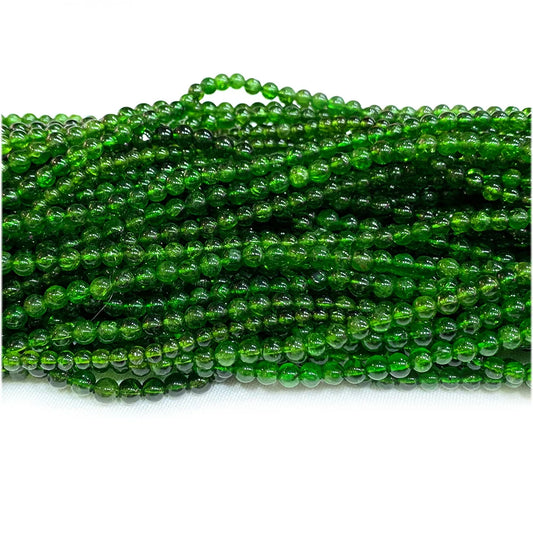 Naural Green Chrome Diopside Round Bead Strand