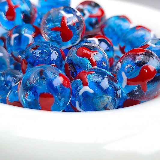 4pcs Czech Glass Fish Handcrafted Beads